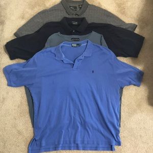 4 Polos and 1 Long Sleeve Shirt